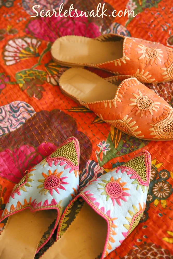 kantha quilt marocco slippers
